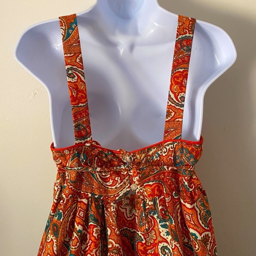 Boho Paisley Print Ruffle Maxi Dress Band of the Free Cottagecore Sun Dress S - Picture 7 of 11